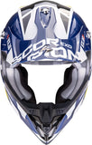 Off-Road Motorcycle Helmet Scorpion Exo Vx-16 Evo Air Polycarbonate White Blue Yellow Analog Size Xs