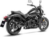 Complete Exhaust System Without Catalytic Converter And Without Sound Certification Gp One Steel Full Black Stainless Steel End Cap - Leovince Compatible With Kawasaki Vulcan 650 S (2017-2020)