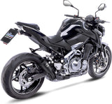 Exhaust Tip With Noise Certification Lv-10 Steel Full Black Steel Black End Cap - Leovince Compatible With Kawasaki Z 900 (2017-2019)