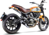 Exhaust Tip Without Sound Certification Lv-10 Steel Black Stainless Steel End Cap - Leovince Compatible With Ducati Scrambler 800 Icon (2015-2016)