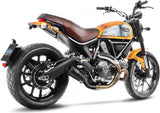 Exhaust Tip Without Sound Certification Lv-10 Steel Full Black Steel Black End Cap - Leovince Compatible With Ducati Scrambler 800 - Full Throttle (2017-2020)