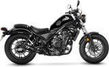 Exhaust Tip Without Sound Certification Lv-10 Steel Full Black Steel Black End Cap - Leovince Compatible With Honda Cmx 300 Rebel (2017-2024)