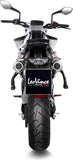 Dual Exhaust System Without Sound Certification Lv-10 Steel Black Stainless Steel End Cap - Leovince Compatible With Ktm 790 Duke - L A2 (2018-2020)
