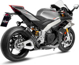 Exhaust Tip Without Sound Certification Lv-10 Steel Full Black Steel Black End Cap - Leovince Compatible With Aprilia Rsv4 1100 (2021-2024)