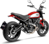 Exhaust Tip Without Sound Certification Lv-10 Steel Black Stainless Steel End Cap - Leovince Compatible With Ducati Scrambler 800 Icon (2021-2022)