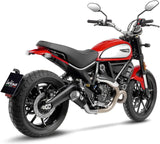 Exhaust Tip Without Sound Certification Lv-10 Carbon Fiber Stainless Steel End Cap - Leovince Compatible With Ducati Scrambler 800 Night Shift (2021-2022)