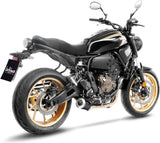 Complete Exhaust System Without Catalytic Converter And Without Sound Certification Lv-10 Steel Black Stainless Steel End Cap - Leovince Compatible With Yamaha Yzf-R7 700 (2021-2024)