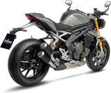 Dual Exhaust System With Sound Certification Lv-10 Steel Black Stainless Steel End Cap - Leovince Compatible With Triumph Speed Triple 1200 Rr - Rs - Rx (2025-2026)