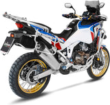 Exhaust Tip With Noise Certification Lv-12 Stainless Steel Carbon Fiber End Cap - Leovince Compatible With Honda Crf 1100 L Africa Twin Adventure Sports (2020-2023)