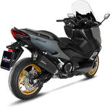 Complete Catalytic Exhaust System With Sound Certification Lv-12 Steel Full Black Carbon Fiber End Cap - Leovince Compatible With Yamaha Xp 560 T-Max Tech Max (2020-2024)
