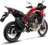 Exhaust Tip Without Sound Certification Lv-12 R Steel Black Carbon Fiber End Cap - Leovince Compatible With Honda Crf 1100 L Africa Twin Adventure Sports (2020-2023)