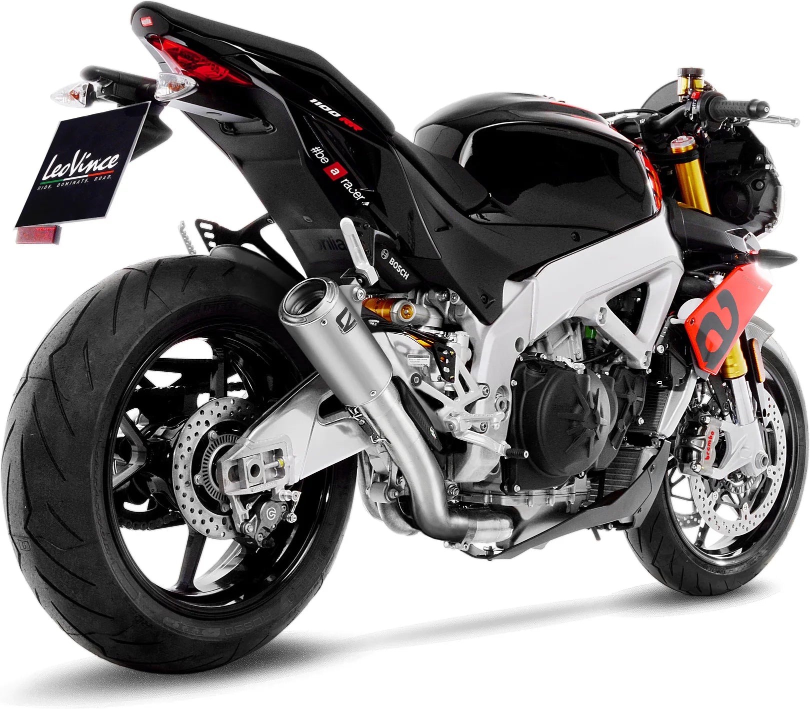 Exhaust Tip Without Sound Certification Lv Corsa Titanium Stainless Steel End Cap - Leovince Compatible With Aprilia Tuono V4 1100 (2019-2020)