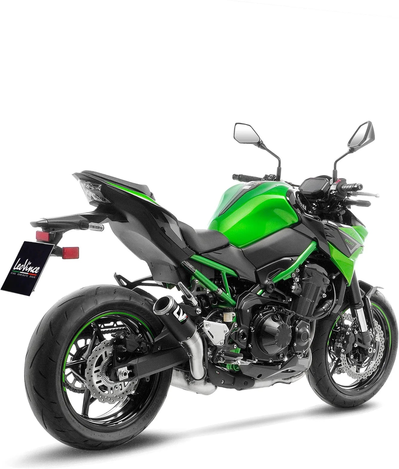 Exhaust Tip Without Sound Certification Lv Corsa Carbon Fiber Stainless Steel End Cap - Leovince Compatible With Kawasaki Z 900 (2020-2024)