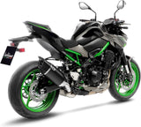 Exhaust Tip Without Sound Certification Lv-14 R Steel Black Carbon Fiber End Cap - Leovince Compatible With Kawasaki Z 900 A2 (2018-2024)