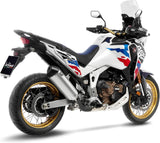 Exhaust Tip Without Sound Certification Lv-14 Stainless Steel Carbon Fiber End Cap - Leovince Compatible With Honda Crf 1100 L Africa Twin Dct (2024-2026)