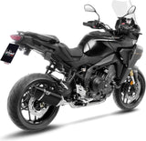 Complete Catalytic Exhaust System With Sound Certification Lv-14 R Steel Black Carbon Fiber End Cap - Leovince Compatible With Yamaha Tracer 9 Gt (2025-2026)