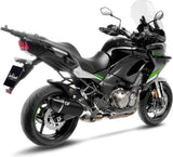 Exhaust Tip Without Sound Certification Lv-14 R Steel Black Carbon Fiber End Cap - Leovince Compatible With Kawasaki Versys 1000 (2019-2024)