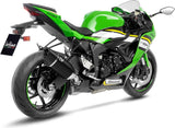 Exhaust Tip With Noise Certification Lv-14 R Steel Black Carbon Fiber End Cap - Leovince Compatible With Kawasaki Zx 6R Ninja (2024-2026)