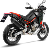 Exhaust Tip Without Sound Certification Lv-14 Steel Black Carbon Fiber End Cap - Leovince Compatible With Aprilia Tuareg 660 (2022-2024)