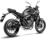 Complete Catalytic Exhaust System With Sound Certification Lv-14 R Steel Black Carbon Fiber End Cap - Leovince Compatible With Yamaha Mt-07 (2021-2024)