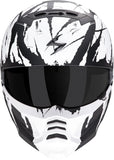 Full-Face Motorcycle Helmet Scorpion Exo Exo-Combat Ii Polycarbonate Matt Black White Marauder Size S