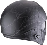 Full-Face Motorcycle Helmet Scorpion Exo Exo-Combat Ii Polycarbonate Matt Black Silver Spiderweb Size Xs