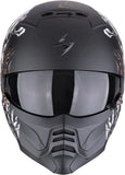 Full-Face Motorcycle Helmet Scorpion Exo Exo-Combat Ii Polycarbonate Matt Black White Gold Genesis Size Xs