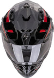 Full-Face Motorcycle Helmet Scorpion Exo Adf-9000 Air Ultra Tct Black Silver Red Feat Size S
