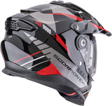 Full-Face Motorcycle Helmet Scorpion Exo Adf-9000 Air Ultra Tct Black Silver Red Feat Size L