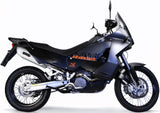 Dual Exhaust System With Sound Certification Albus Ceramic White Aluminium - Gpr Compatible With Ktm 950 Adventure - S (2003-2007)