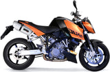Dual Catalytic Exhaust Tips With Sound Certification Albus Ceramic White Aluminium - Gpr Compatible With Ktm 990 Super Duke - R (2004-2012)