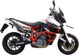 Dual Exhaust System With Sound Certification Albus Ceramic White Aluminium - Gpr Compatible With Ktm 990 Smr Supermoto (2008-2012)