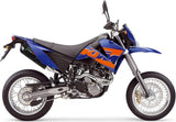 Dual Exhaust System With Sound Certification Furore Aluminium Black - Gpr Compatible With Ktm 625 Lc4 Smc (2005-2006)