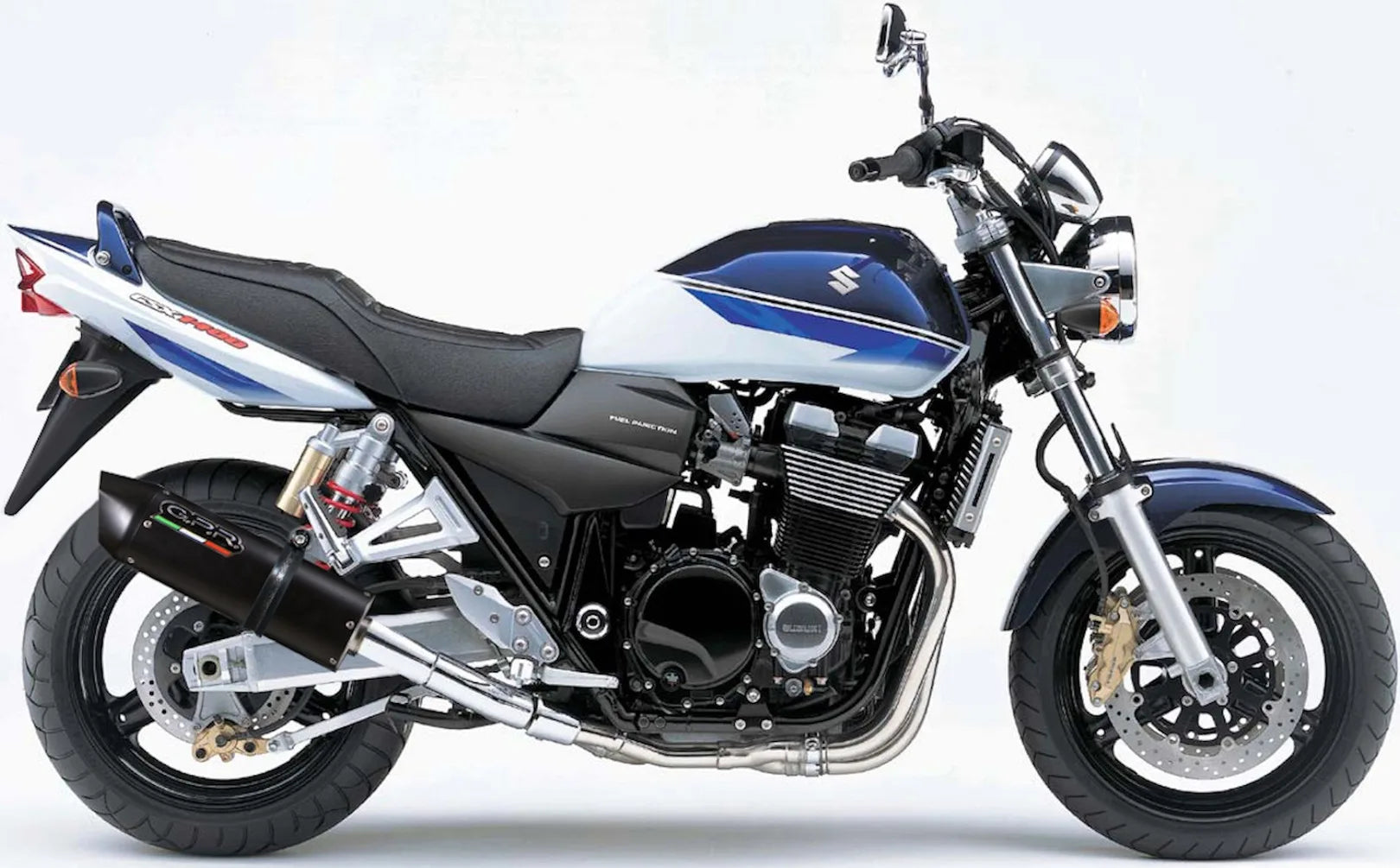 Dual Catalytic Exhaust Tips With Sound Certification Furore Aluminium Black - Gpr Compatible With Suzuki Gsx 1400 (2001-2007)