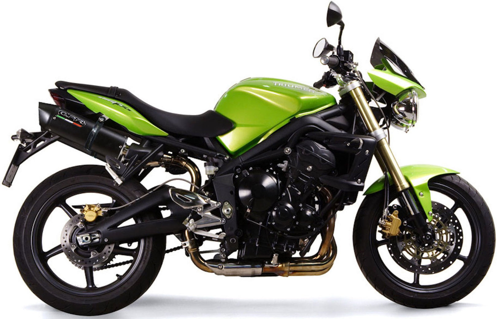Dual Exhaust System With Sound Certification Furore Aluminium Black - Gpr Compatible With Triumph Street Triple 675 (2007-2012)