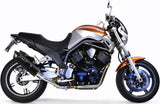 Dual Exhaust System With Sound Certification Furore Aluminium Black - Gpr Compatible With Yamaha Bt 1100 Bulldog (2002-2007)