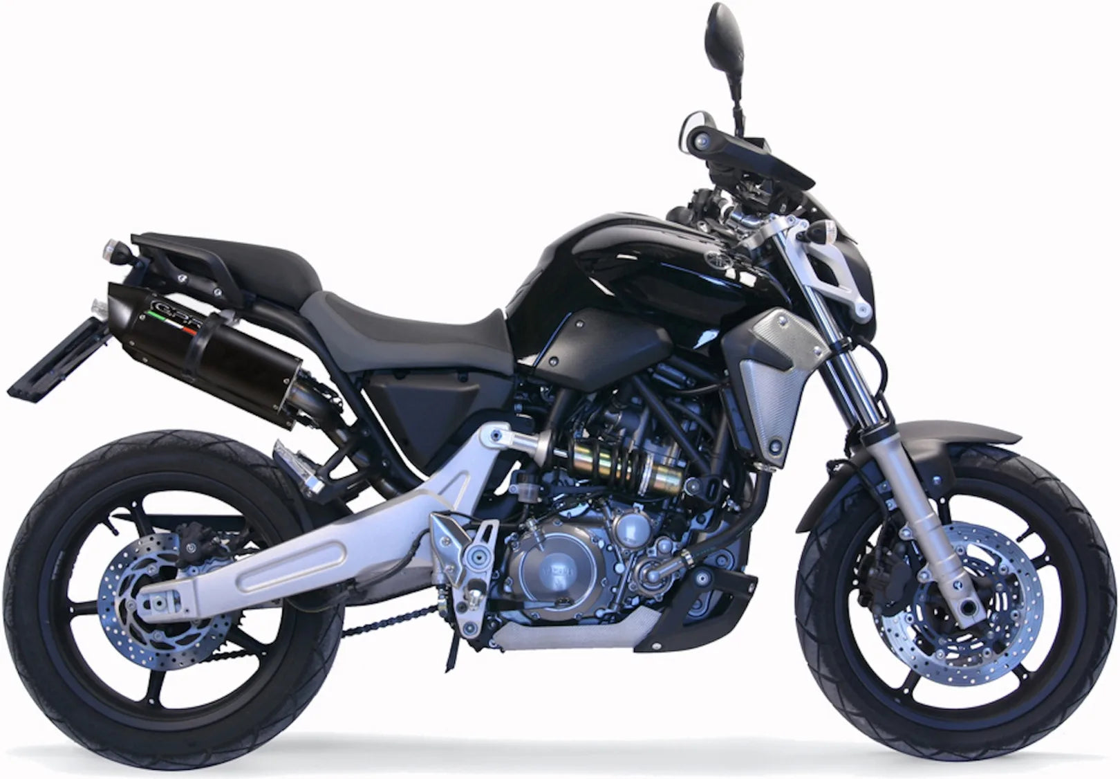 Dual Catalytic Exhaust Tips With Sound Certification Furore Aluminium Black - Gpr Compatible With Yamaha Mt-03 (2006-2013)