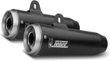 Dual Catalytic Exhaust Tips With Sound Certification Ghibli Steel Black - Mivv Compatible With Moto Guzzi V7 Special (2008-2016)