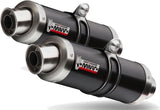 Dual Catalytic Exhaust Tips With Sound Certification Gp Steel Black - Mivv Compatible With Ducati Monster 1100 (2008-2010)