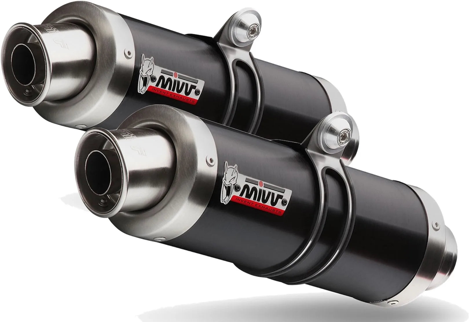 Dual Exhaust System With Sound Certification Gp Steel Black - Mivv Compatible With Ducati Monster S4R (2003-2005)