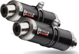 Dual Non-Catalytic Exhaust System With Sound Certification Gp Steel Black - Mivv Compatible With Aprilia Rsv 1000 (2004-2008)
