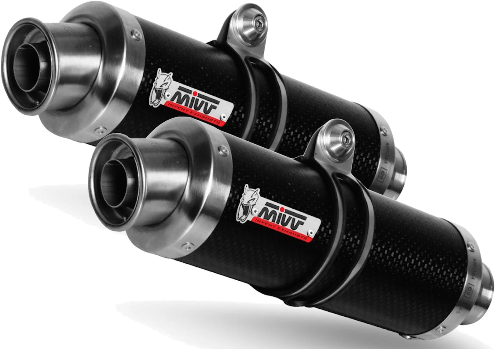 Dual Exhaust System With Sound Certification Gp Carbon - Mivv Compatible With Ducati Monster S4 (2001-2003)