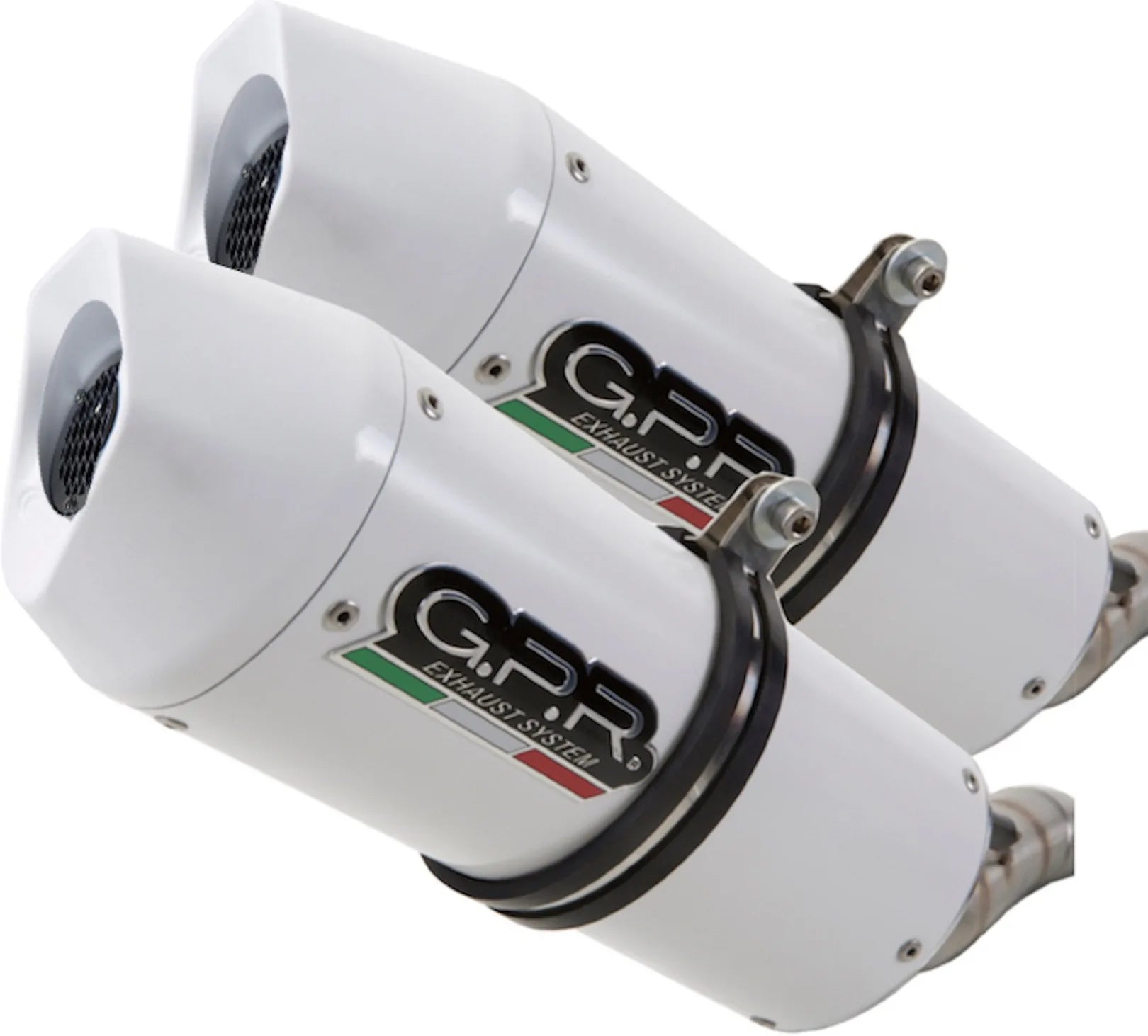 Dual Exhaust System With Sound Certification Albus Evo4 White Aluminium - Gpr Compatible With Triumph Speed Triple 1050 (2016-2020)