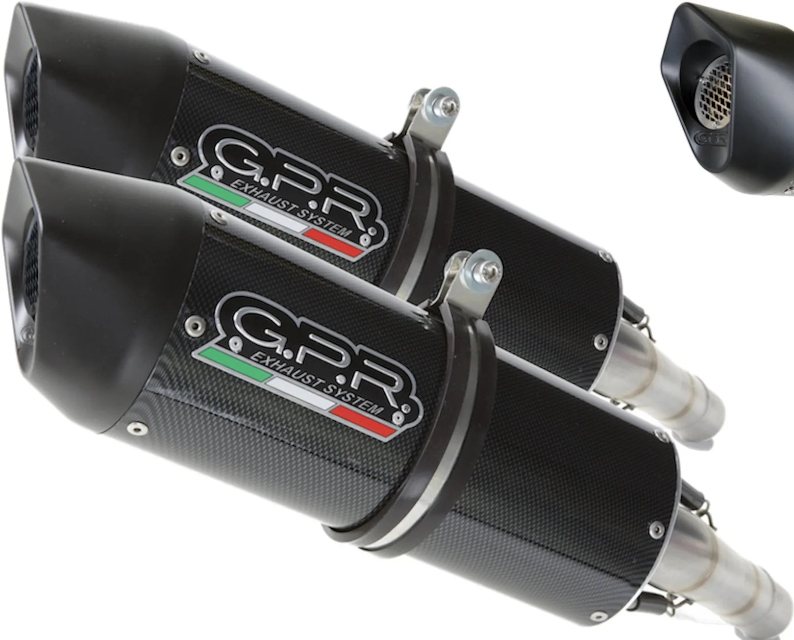 Dual Exhaust System With Sound Certification Furore Carbon Look - Gpr Compatible With Ducati Monster 400 (1993-2003)