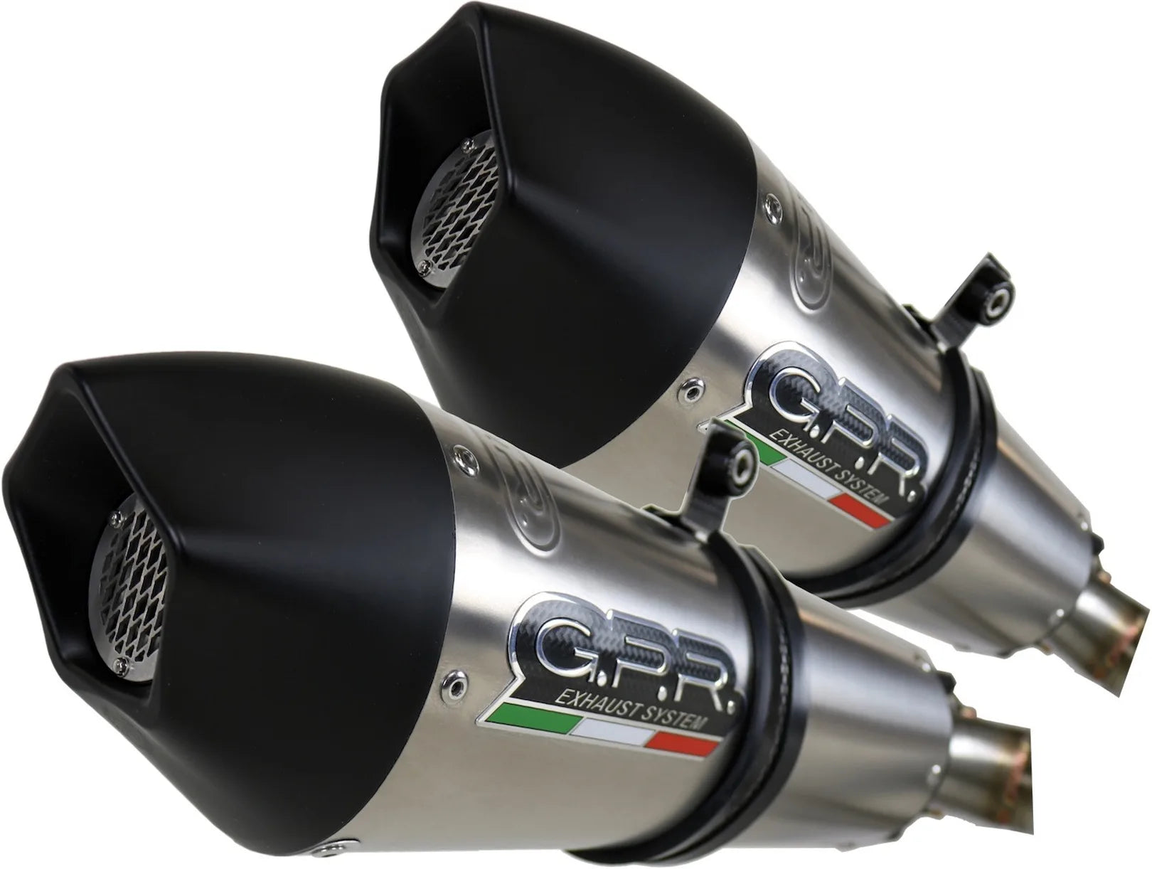 Dual Catalytic Exhaust Tips With Sound Certification Gp Evo4 Titanium - Gpr Compatible With Aprilia Dorsoduro 1200 (2011-2016)