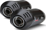 Dual Exhaust System With Sound Certification Oval Carbon Carbon - Mivv Compatible With Yamaha Yzf 1000 R1 (2007-2008)