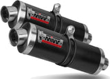 Dual Non-Catalytic Exhaust System With Sound Certification Oval Carbon - Mivv Compatible With Yamaha Tdm 900 (2002-2014)