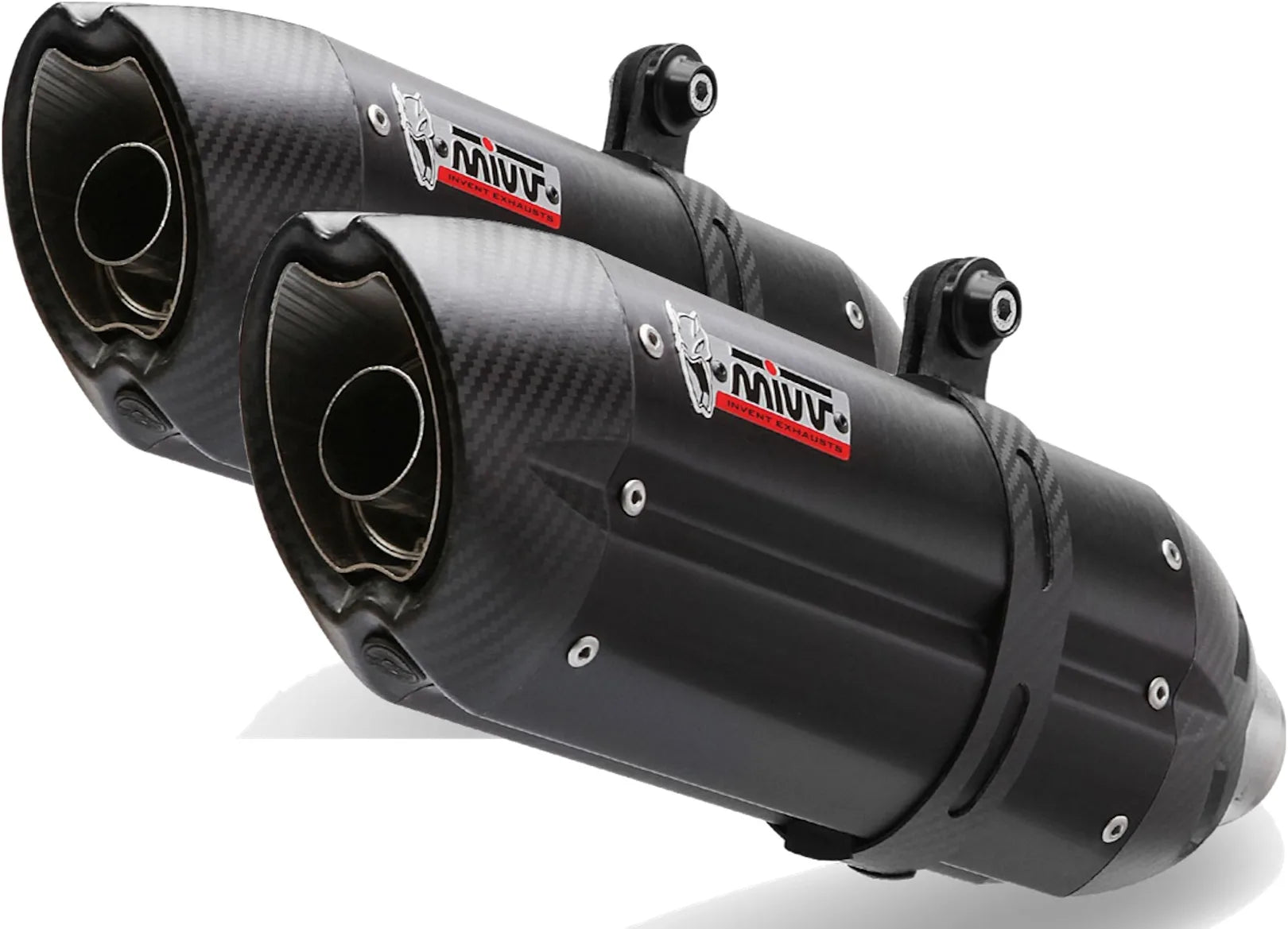Dual Exhaust System With Sound Certification Suono Steel Black Carbon - Mivv Compatible With Kawasaki Z 1000 (2010-2013)