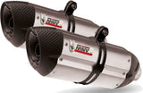 Dual Exhaust System With Sound Certification Suono Stainless Steel Carbon - Mivv Compatible With Kawasaki Z 1000 (2007-2009)