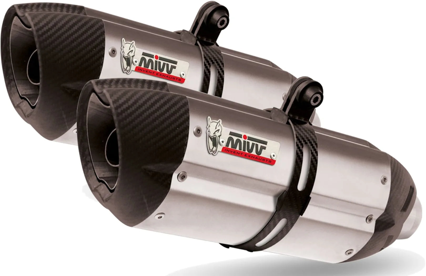 Dual Exhaust System With Sound Certification Suono Stainless Steel Carbon - Mivv Compatible With Kawasaki Z 1000 Sx (2014-2019)